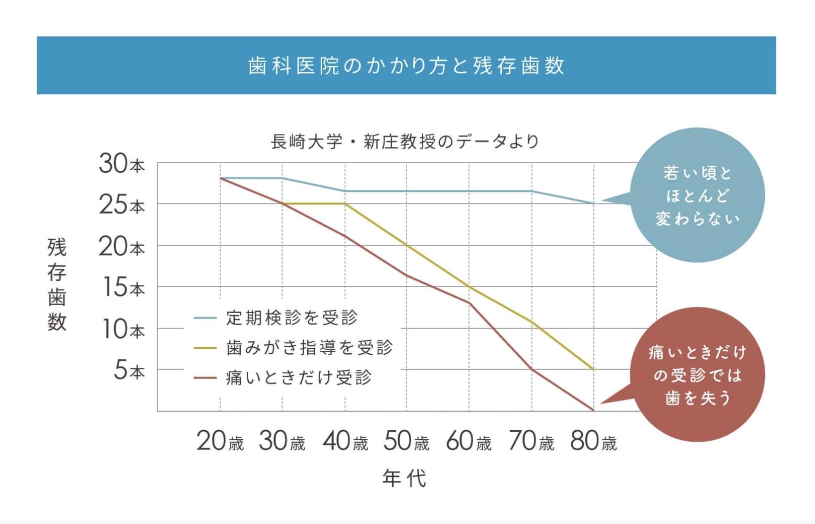 歯科医院のかかり方と残存歯数